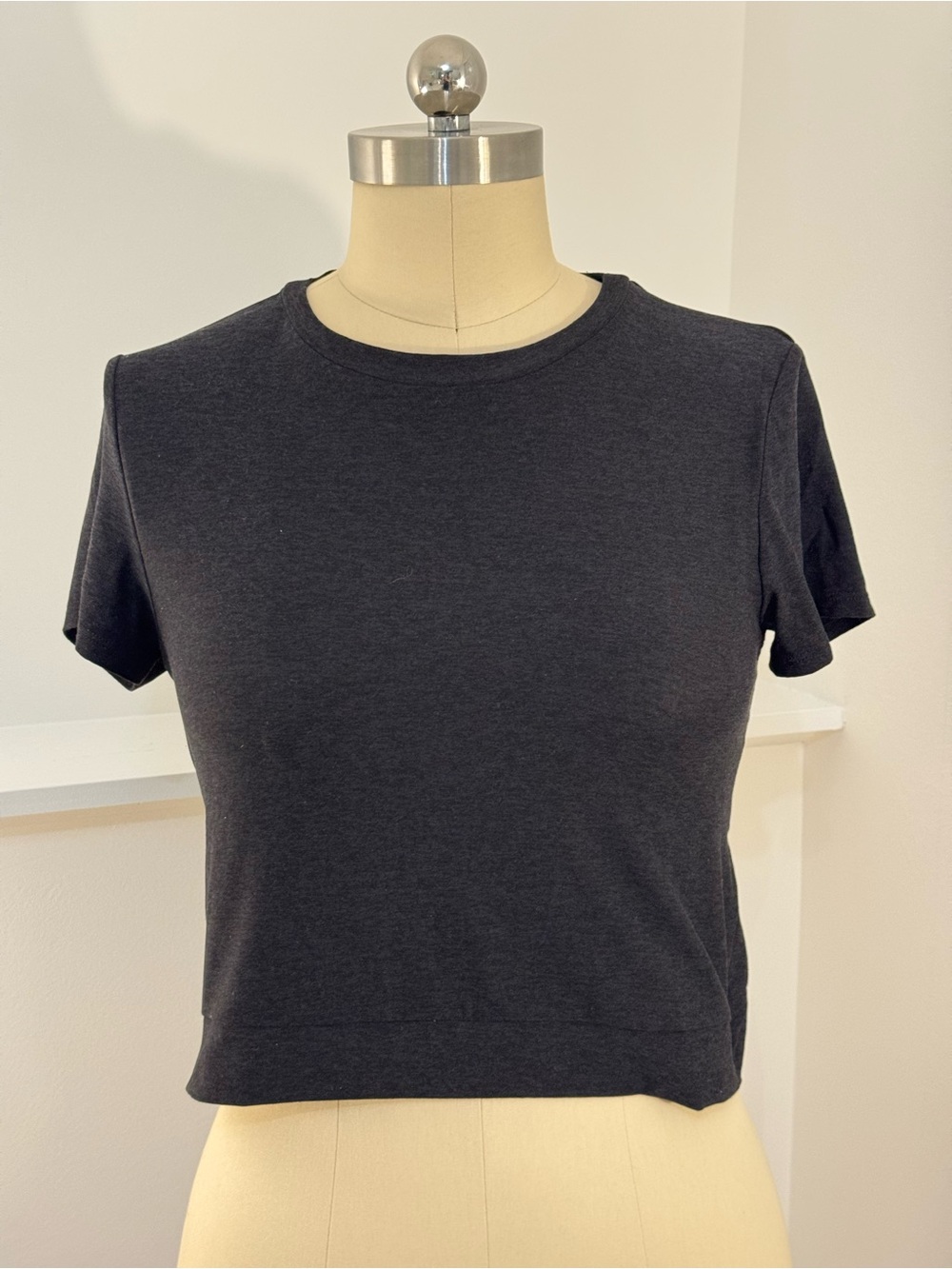 Beyond Yoga Crewneck Short-Sleeve Lightweight Tee with Cross Back Detail